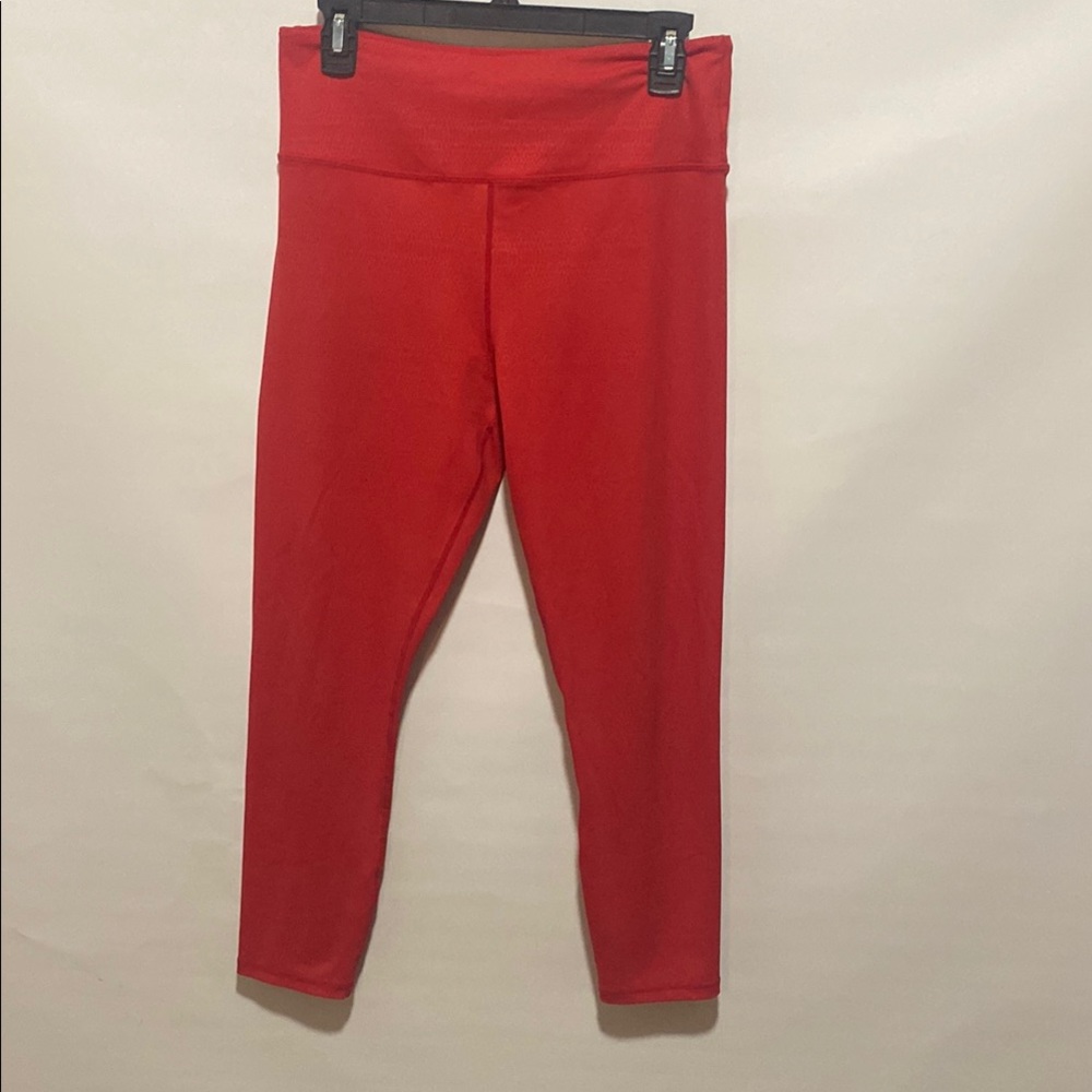 ZYIA Red Athletic Leggings with Elastic Waistband